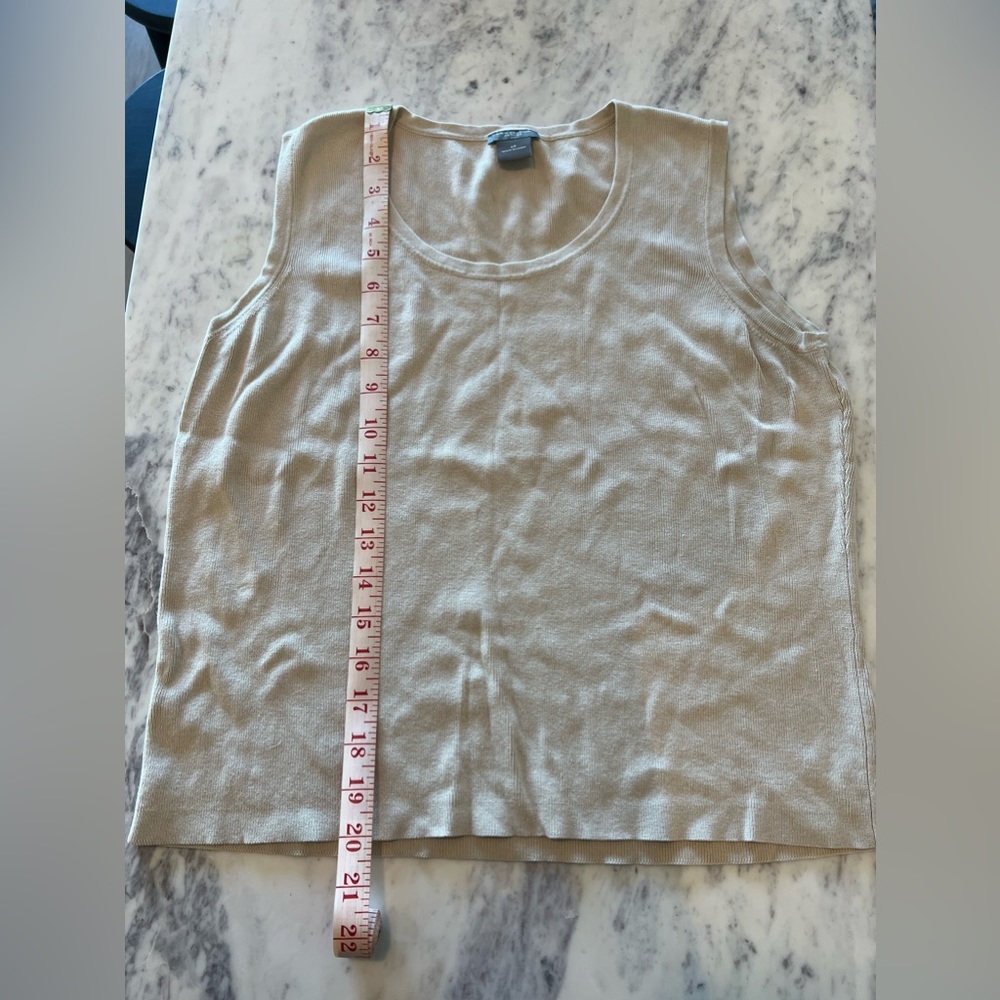 Ann Taylor Knit Tank. Petite Large. Tan.